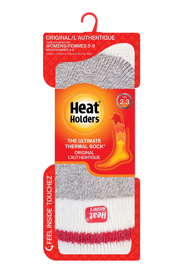Heat Holders Women's Snowdrop Cream Block Twist Thermal Crew Sock Grey - Packaging