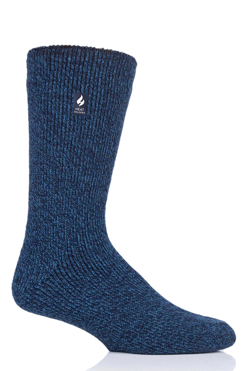 Heat Holders Men's Dunnock Original Twist Crew Thermal Sock Navy/Denim