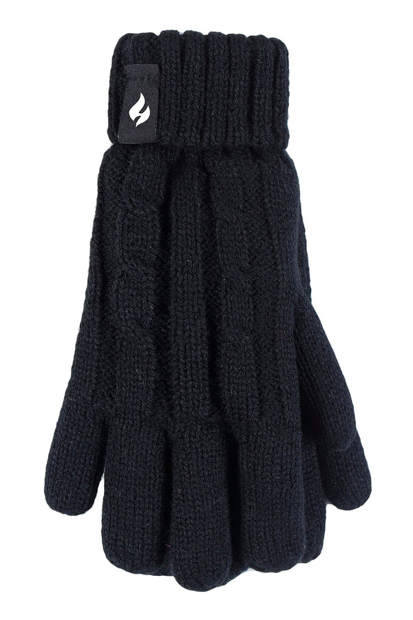 Heat Holders Kids Glacier Peak Thermal Gloves Black