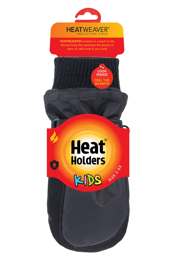 Heat Holders Kids Snowday Performance Thermal Mitten Black - Packaging
