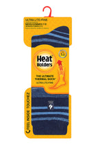 Heat Holders Men's George Ultra Lite Stripe Thermal Crew Sock Navy - Packaging