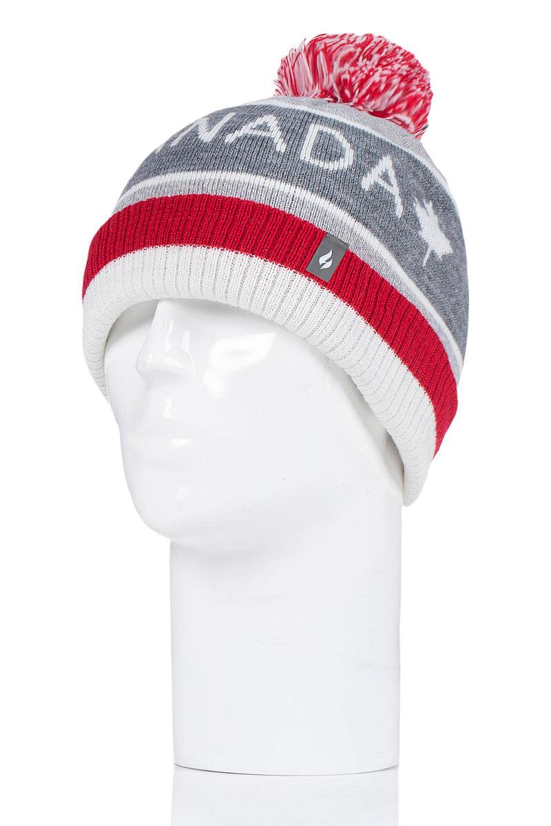 Heat Holders Men's James Patriotic Canada Thermal Hat Slate Melange