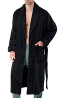 Heat Holders Men's Spa Robe Black - Model Open Front 2