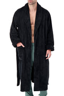 Heat Holders Men's Spa Robe Black - Model Open Front