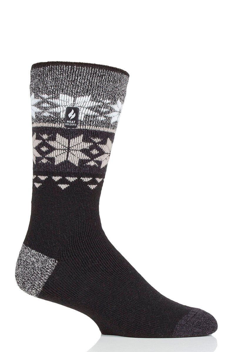 Heat Holders Men's Svenson Lite Fairisle Thermal Crew Sock Black