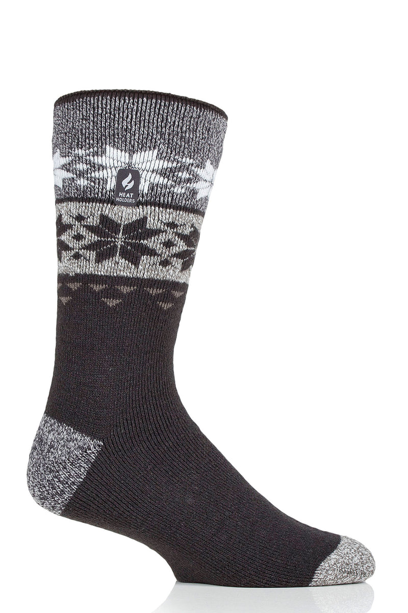 Heat Holders Men's Svenson Lite Fairisle Thermal Crew Sock Charcoal