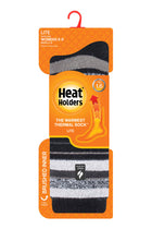 Heat Holders Womens Peony Multi Stripe LITE Socks Black Pack