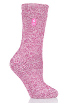 Heat Holders Women's Primrose Twist Thermal Crew Sock Berry/Light Pink