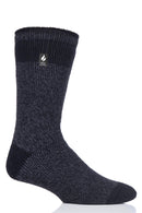 Heat Holders Men's Rook Original Block Twist Thermal Crew Sock Black/Charcoal