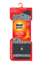 Heat Holders Men's Rook Original Block Twist Thermal Crew Sock Charcoal/Light Grey - Packaging