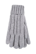 Heat Holders Women's Amelia Cable Knit Thermal Gloves Cloud Grey