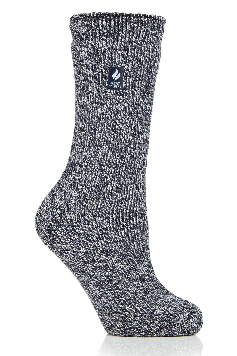 Heat Holders Women's Primrose Twist Thermal Crew Sock Navy