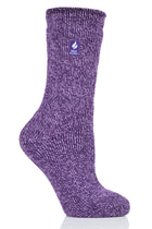 Heat Holders Women's Primrose Twist Thermal Crew Sock Purple