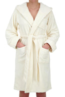 Heat Holders Women's Spa Robe Ivory - Model Front