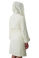 Heat Holders Women's Spa Robe Ivory - Side Rear Hood Up