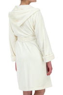 Heat Holders Women's Spa Robe Ivory - Model Side Rear