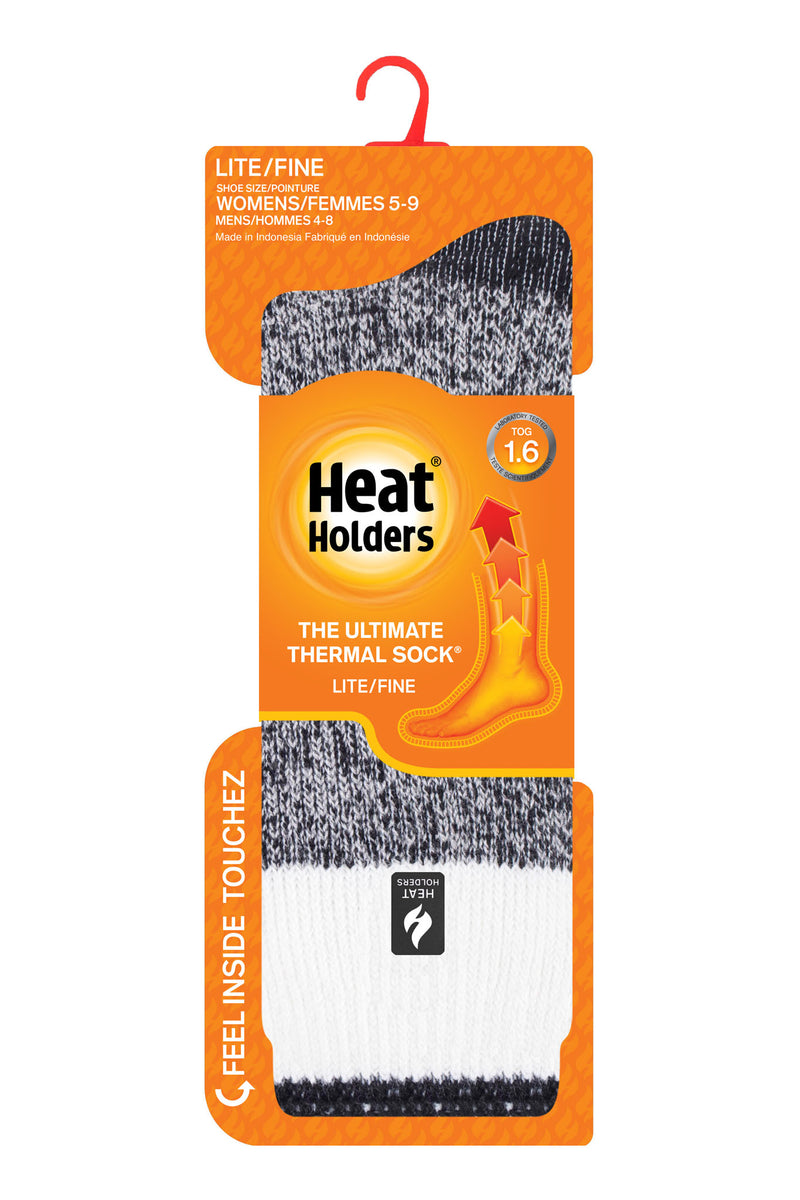 Heat Holders Women's Willow Lite Block Twist Thermal Crew Sock Black - Packaging CA