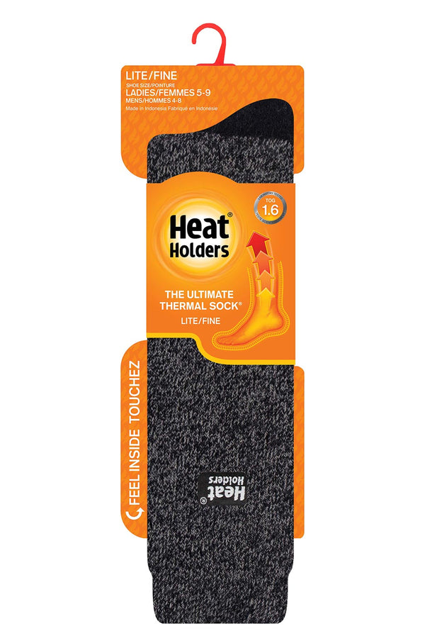 Heat Holders Women's Calla Lite Twist Thermal Long Sock Black/Grey - Pack