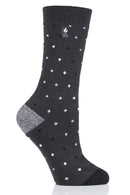 Heat Holders Women's Berry Spots Pattern ULTRA LITE™ Thermal Crew Sock Charcoal