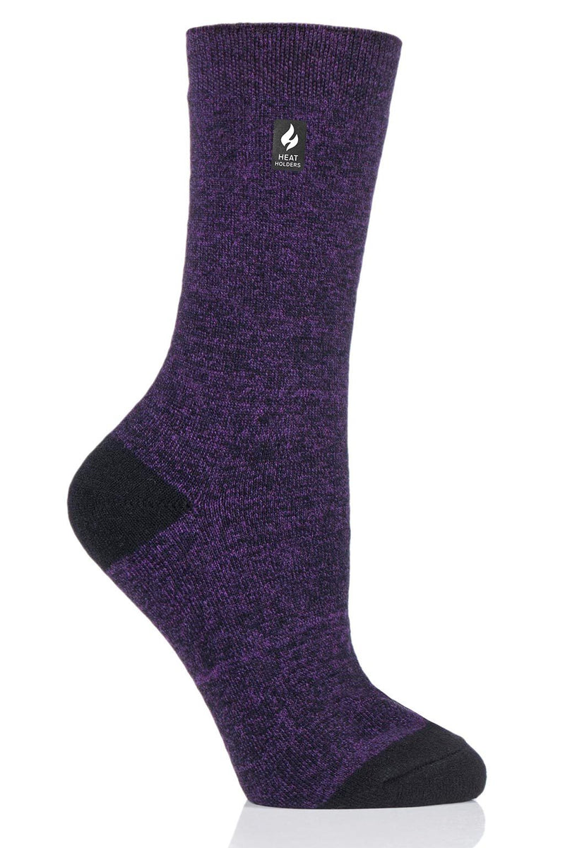 Heat Holders Women's Brenda Ultra Lite Twist Thermal Crew Sock Purple