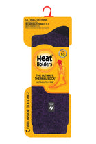 Heat Holders Women's Brenda Ultra Lite Twist Thermal Crew Sock Purple - Packaging