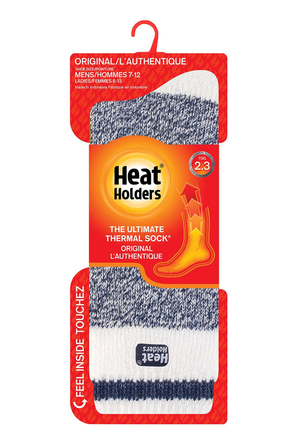 Heat Holders Jeffrey Mens Cream Block Twist Crew Navy/Navy Packaging