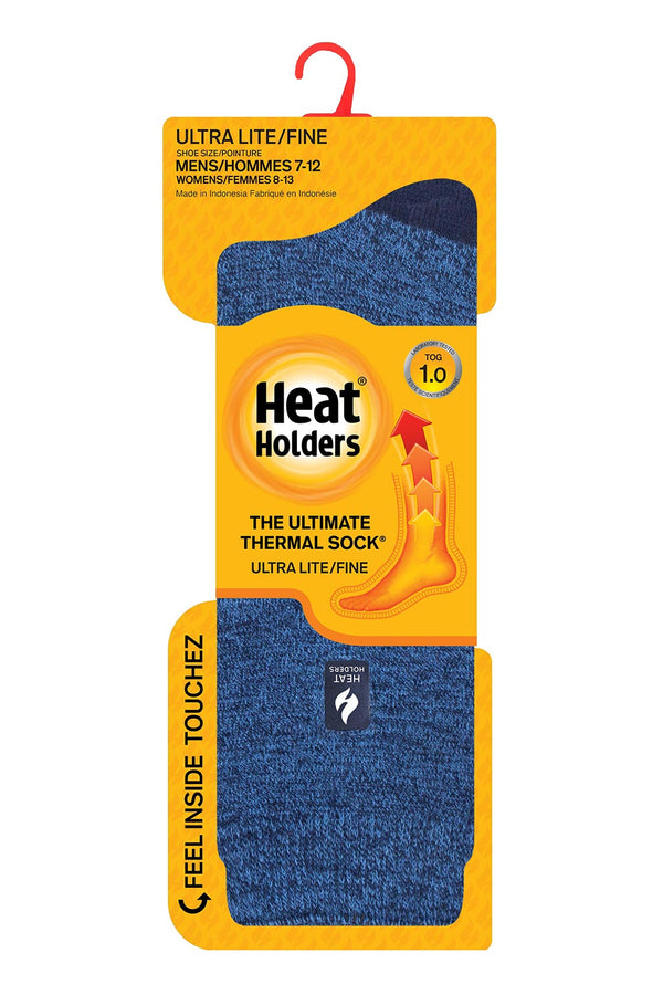 Heat Holders Men's Robin Ultra Lite Twist Thermal Crew Sock Navy - Packaging