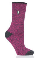 Heat Holders Women's Viola Lite Twist Thermal Crew Sock  Raspberry/Charcoal