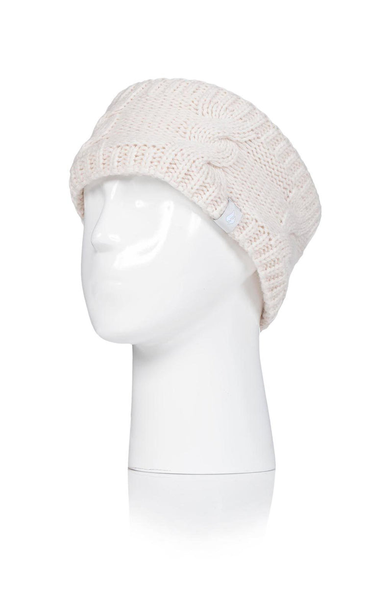 Heat Holders Women's Alta Cable Knit Thermal Headband Cream