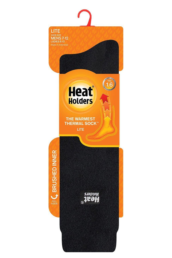 Heat Holders Men's Long LITE™ Thermal Socks Black - Packaging